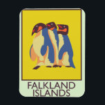 Falklandsöarna Magnet<br><div class="desc">Pingguin reseaffisch för Falklandsöarnas vintage</div>