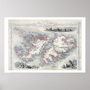 Falklandsöarna och Patagonien, från en serie W Poster