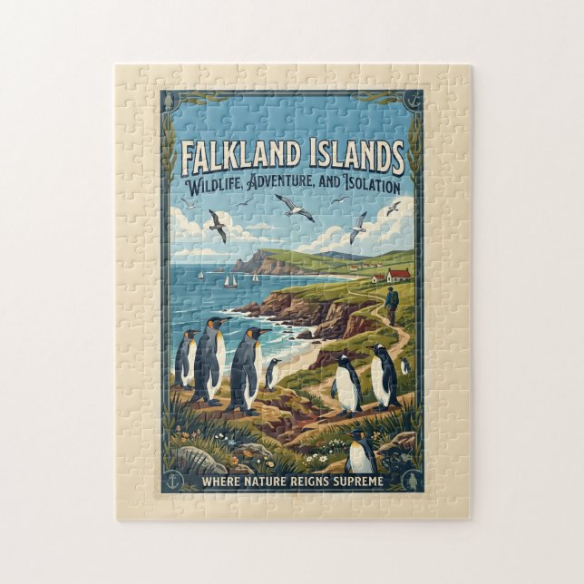 Falklandsöarna Resa Affisch Pussel (Vertikal)