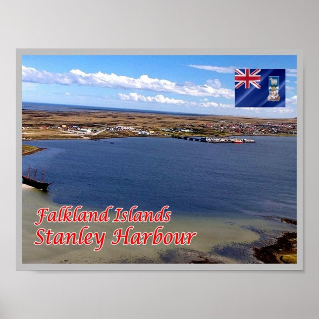 Falklandsöarna - Stanley. Poster (Framsidan)