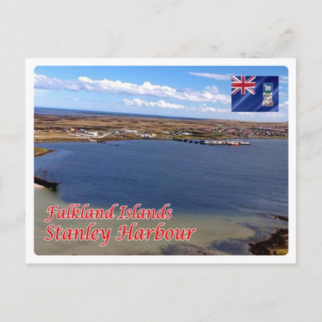 Falklandsöarna - Stanley. Vykort (Framsida)