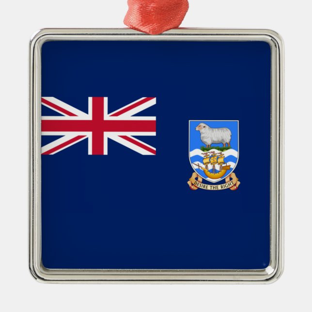 Falklandsöarnas flagga (British Territory) Julgransprydnad Metall (Framsidan)