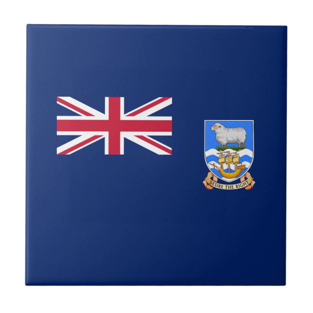 Falklandsöarnas flagga kakelplatta (Framsidan)