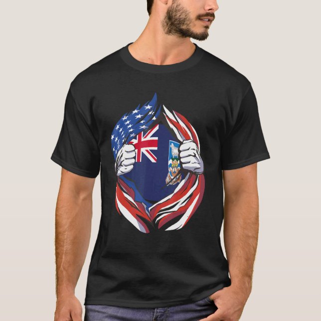 Falklandsöarnas Flagga stolt över mitt Falklandarv T Shirt (Framsida)