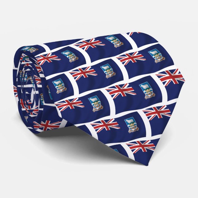 Falklandsöarnas flaggbandshalsduk slips (Rullad)