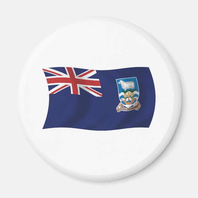 Falklandsöarnas flaggmagnet magnet (Framsidan)