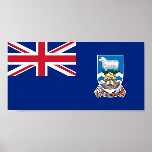 Falklandsöarnas nationella Flagga Poster (Framsidan)