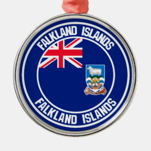 Falklandsöarnas runda Emblem Julgransprydnad Metall