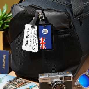 Falklandsöarnas språkmärken bagagebricka