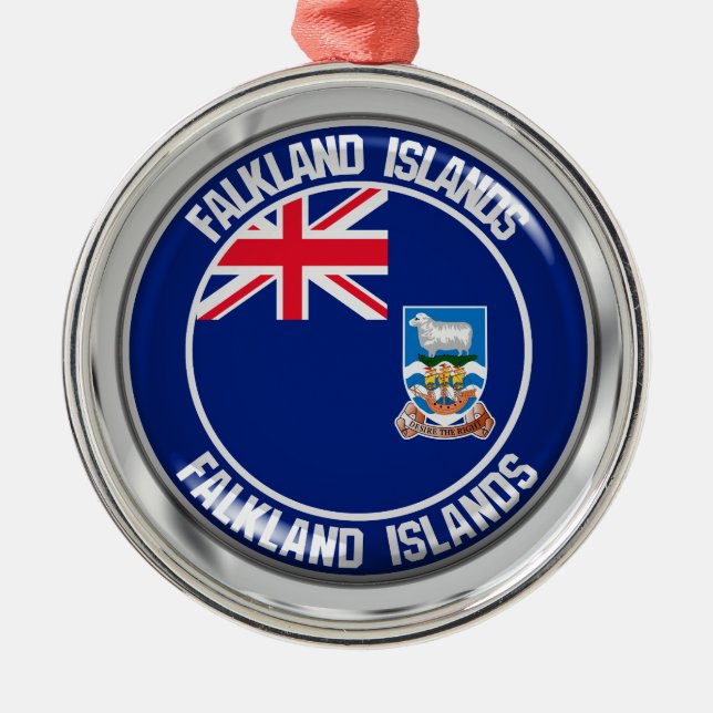 Falklandsöarnas unda Emblem Julgransprydnad Metall (Framsidan)