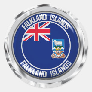 Falklandsöarnas unda Emblem Runt Klistermärke