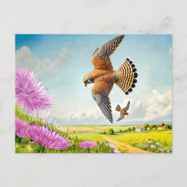 Falkoner över bergsSlope Helg Vykort