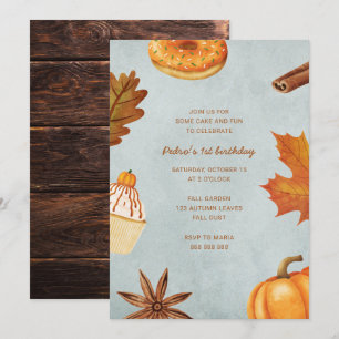 Fall 1:a födelsedag Party Simple Rustic Pumpkin Bo Inbjudningar