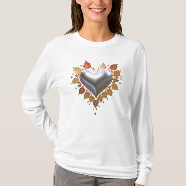 Fall 3D-hjärta T Shirt (Framsida)