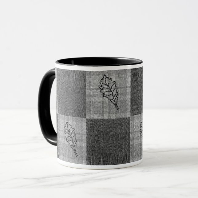 Fall 4 hörn Grått Tones Mugg (Framsida vänster)