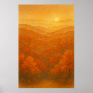 Fall 6, orangegul Horisont, Säsong Skriv ut Poster