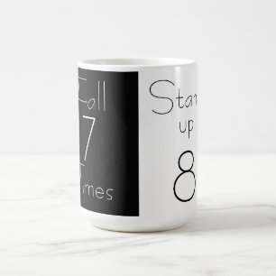 Fall 7 gånger stå upp 8 Motiverande Mugg