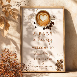 Fall A Baby är välkommen till babybalen för kaffe Poster