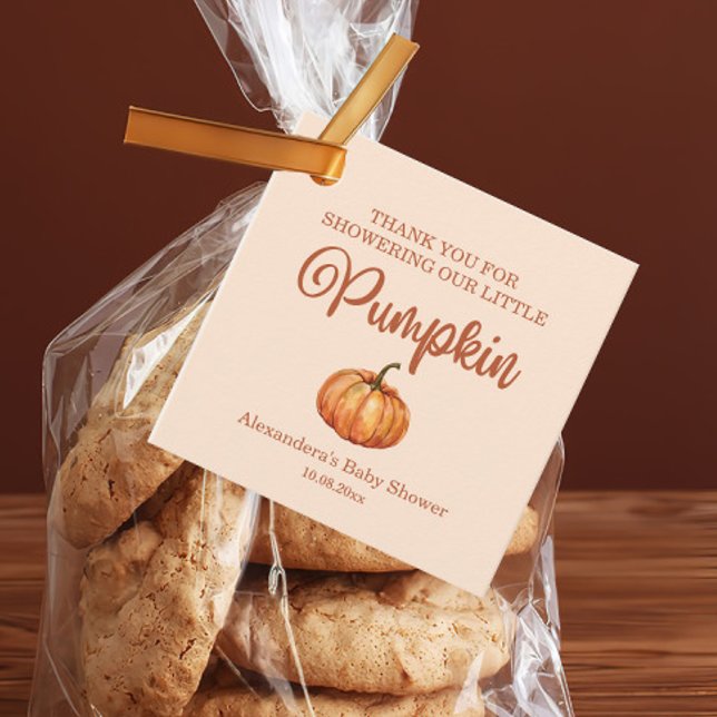 Fall A Little Pumpkin Baby Shower Gåvor Etiketter (Skapare uppladdad)