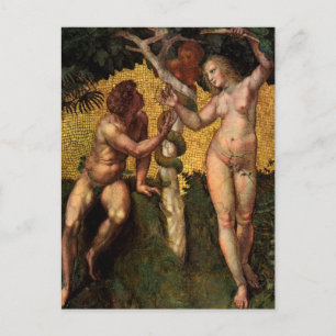 Fall - Adam och Kväll av Raphael Sanzio Vykort