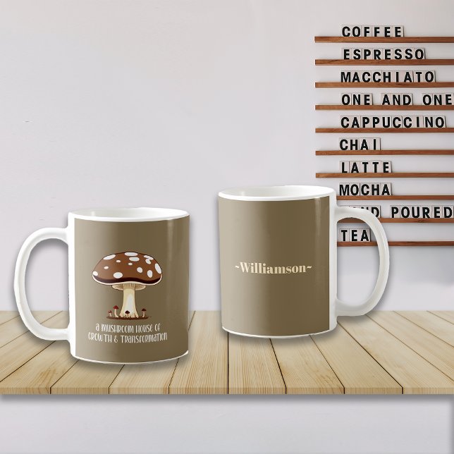 Fall Aesthetics Mushroom Inspitive Positive Vibes Kaffemugg (Skapare uppladdad)