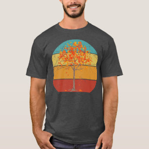 Fall Älskare Nature Forest Träd Höst löv Retro T Shirt
