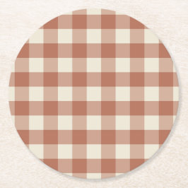 Fall Amaro på Panna Cotta Gingham - plaid mönster. Underlägg Papper