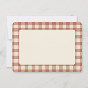 Fall Amaro på Panna Cotta Gingham - rutigt mönster Tack Kort