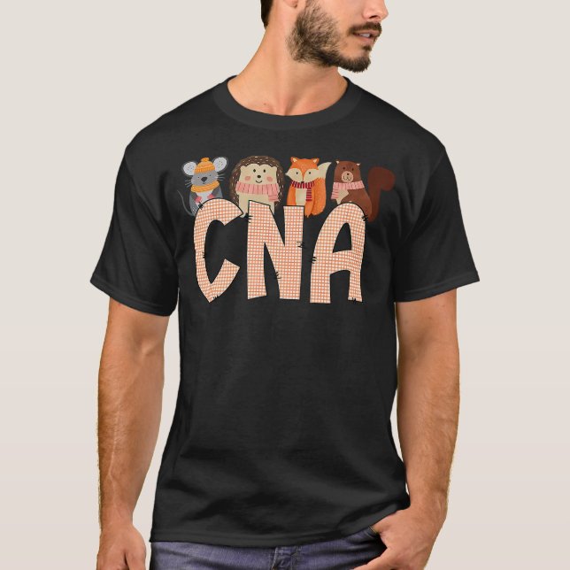 Fall Animal CNA Certified Nursing Assistant Thanks T Shirt (Framsida)