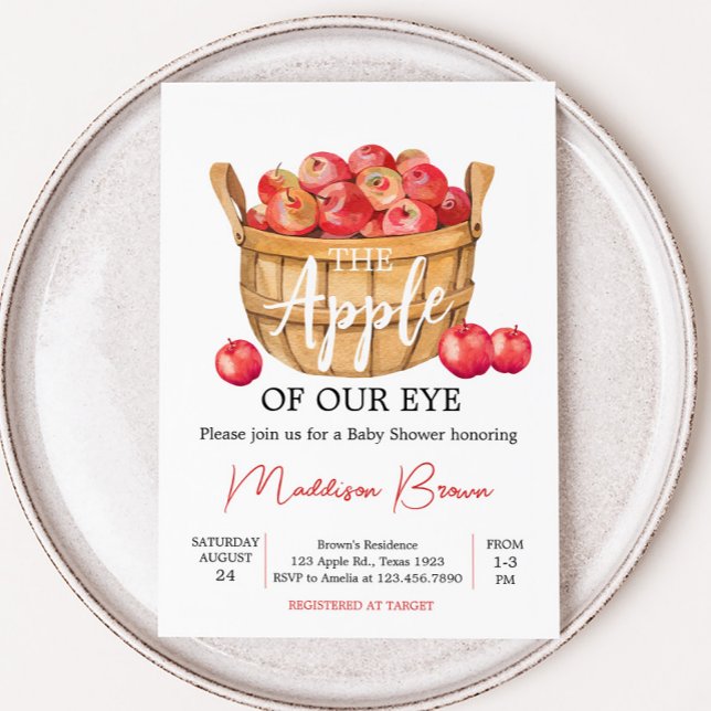 Fall Apple Basket Baby Shower Inbjudningar (Fall Apple Baby Shower Invitation)