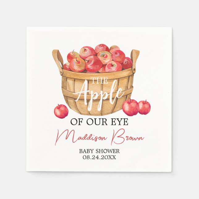 Fall Apple Basket Baby Shower Pappersservett (Framsidan)