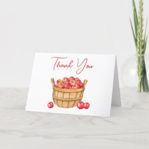 Fall Apple Basket Baby Shower Tack för kortet Kort
