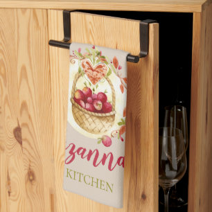 Fall Apple Basket Personlig Kitchen Towel Kökshandduk