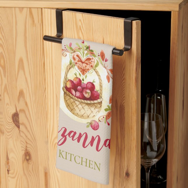 Fall Apple Basket Personlig Kitchen Towel Kökshandduk (Thirds Fold)