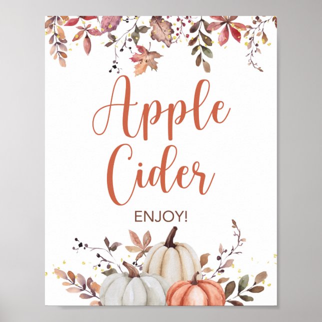 Fall Apple Cider Party - signera Fall Pumpkins Poster (Framsidan)