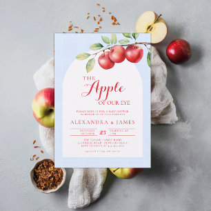 Fall Apple Harvest Boho Coed Blue Boy Shower Inbjudningar