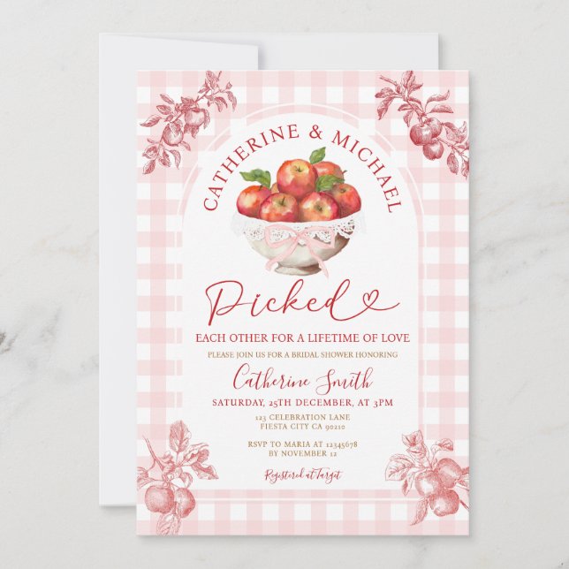 Fall Apple Orchard-Möhippa plockade varandra Inbjudningar (Framsida)