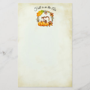 Fall är i Luft Typografi med ekorre Brevpapper