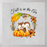 Fall är i Luft Typografi med ekorre