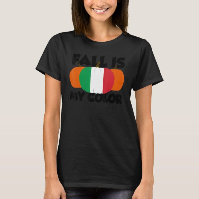 Fall är min Färg Thanksgiving Pumpkin Italien 2 T Shirt (Framsida)