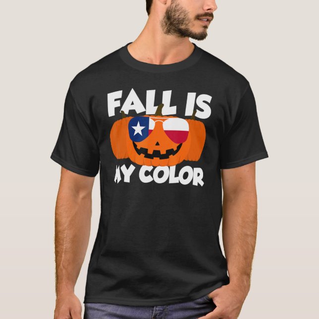 Fall är min Färg Thanksgiving Pumpkin Texas Glasse T Shirt (Framsida)