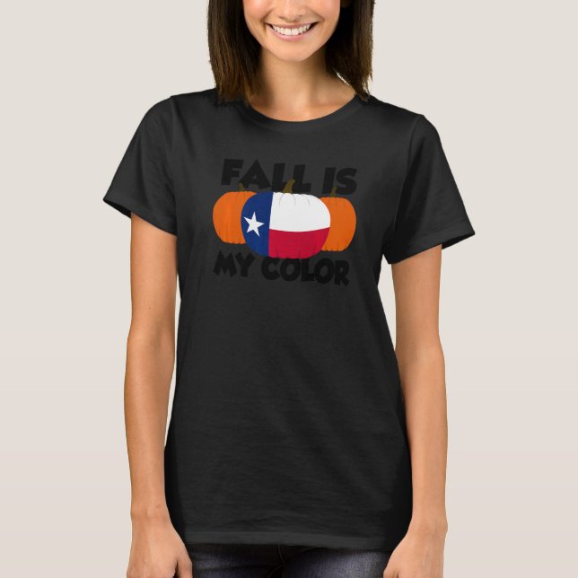 Fall är min Färg Thanksgiving Pumpkin Texas T Shirt (Framsida)