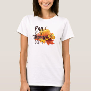 Fall är min favorit Färg - Pumpkins & Löv T Shirt