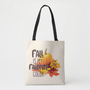Fall är min favorit Färg - Pumpkins & Löv Tygkasse