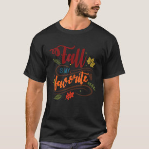 Fall är min favorit-Orange för höstfällan Lycklig T Shirt