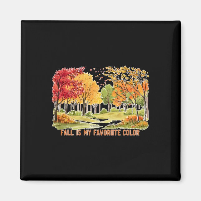 Fall är min favoritsäsong Färg Löv Halloween Magnet (Framsidan)