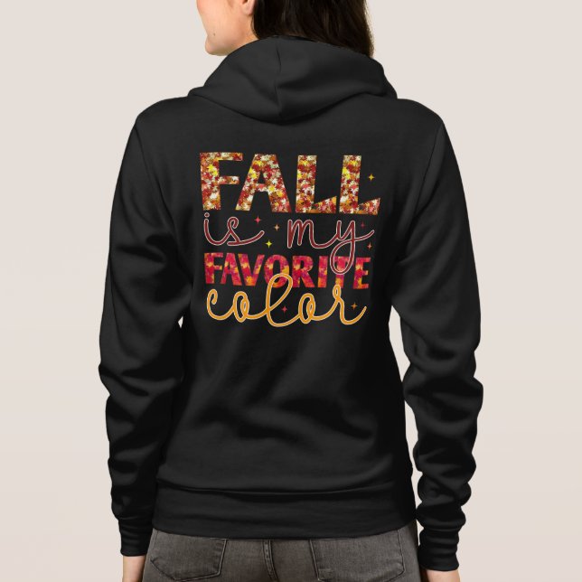 Fall är min favoritutskrift av Färg Höst löv T Shirt (Baksida)