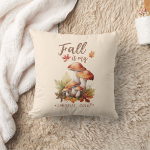 Fall är mitt favoritspråk Färg - svampar och Löv Kudde