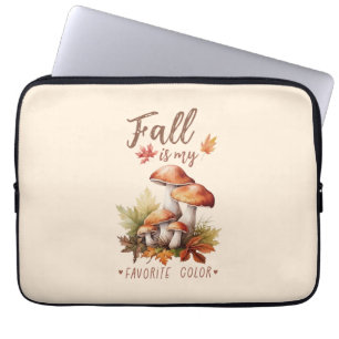 Fall är mitt favoritspråk Färg - svampar och Löv Laptop Fodral