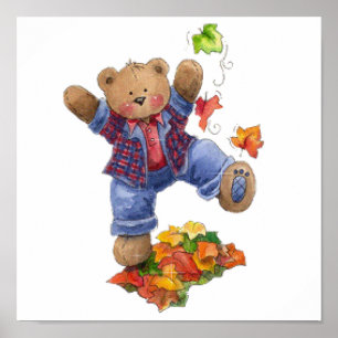 Fall är Roligt Bear Poster
